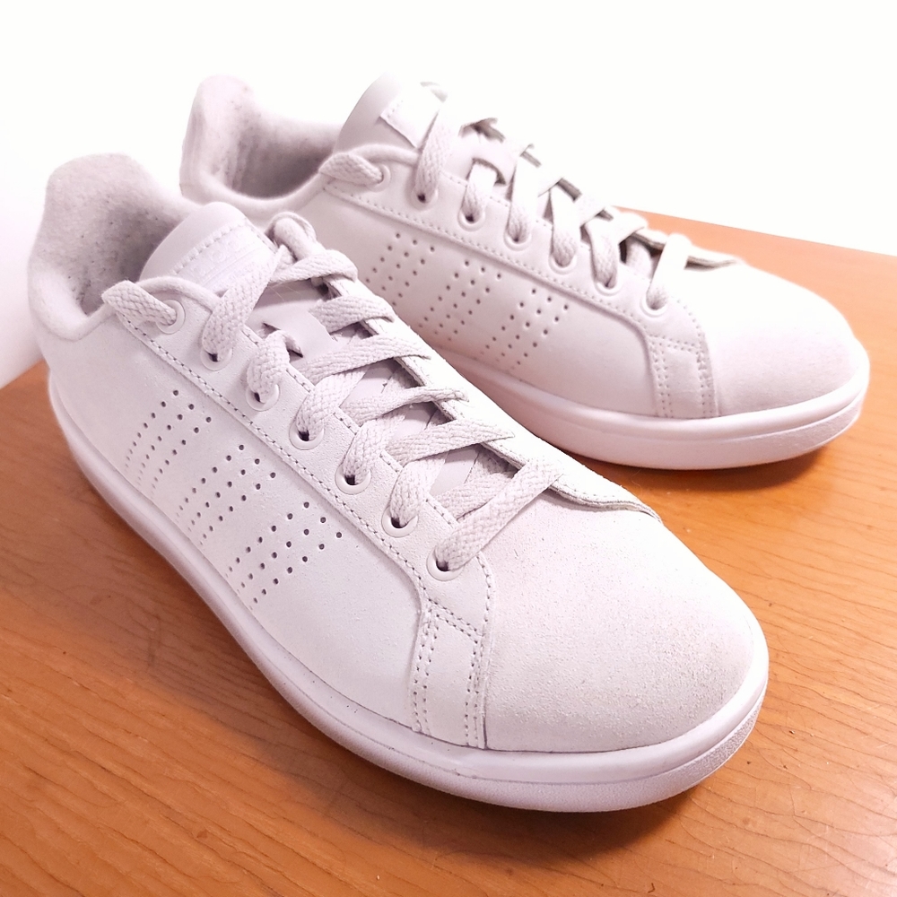 ADIDAS Neo Cloudfoam Advantage Sneakers White Suede Woman's Size 8. 5